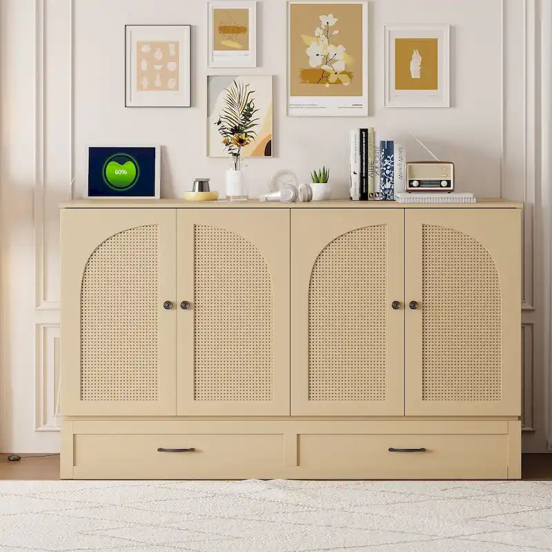 Lit escamotable Queen Size avec rangement et chargement USB