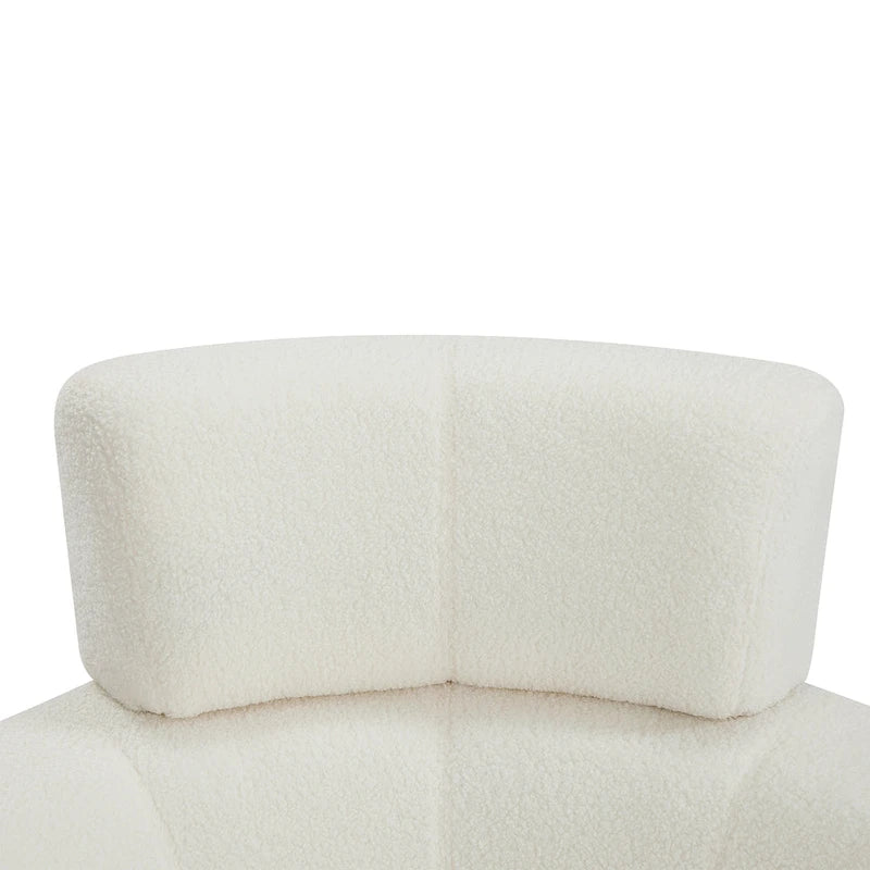 Fauteuil pivotant en polyester avec rotation à 360°, appui-tête réglable et revêtement en polaire berbère - Capacité de 145 kg