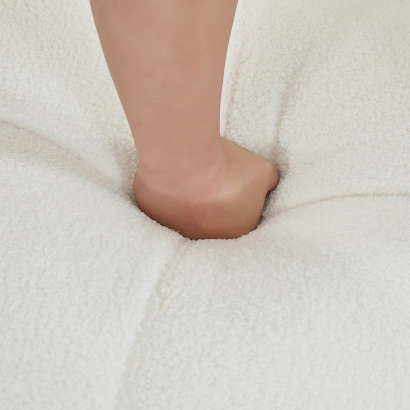 Fauteuil pivotant en polyester avec rotation à 360°, appui-tête réglable et revêtement en polaire berbère - Capacité de 145 kg