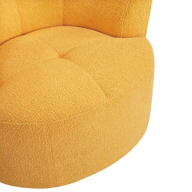 Fauteuil pivotant en polyester avec rotation à 360°, appui-tête réglable et revêtement en polaire berbère - Capacité de 145 kg