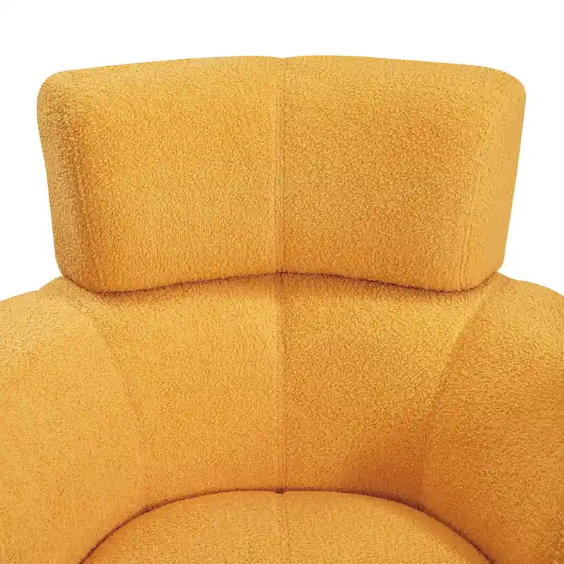 Fauteuil pivotant en polyester avec rotation à 360°, appui-tête réglable et revêtement en polaire berbère - Capacité de 145 kg