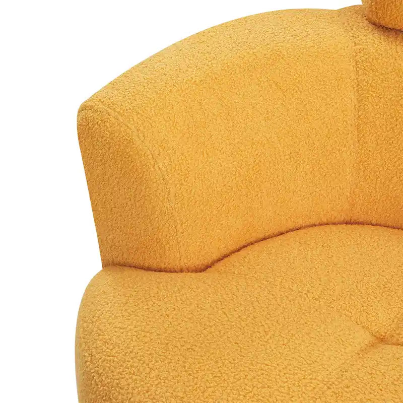 Fauteuil pivotant en polyester avec rotation à 360°, appui-tête réglable et revêtement en polaire berbère - Capacité de 145 kg