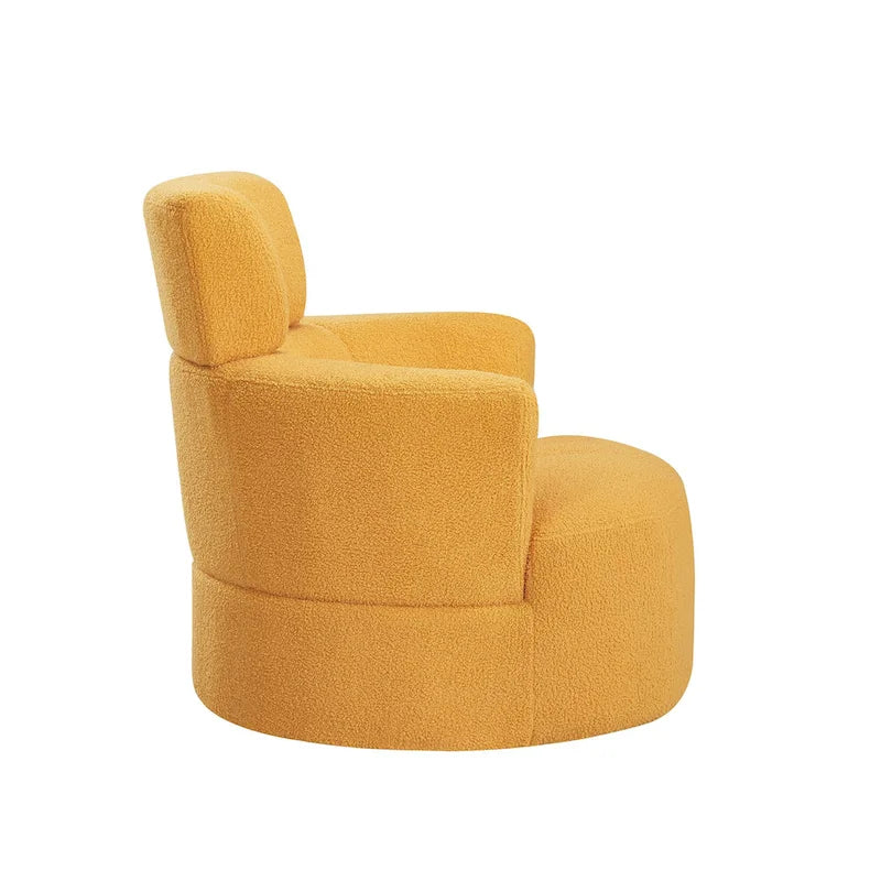 Fauteuil pivotant en polyester avec rotation à 360°, appui-tête réglable et revêtement en polaire berbère - Capacité de 145 kg