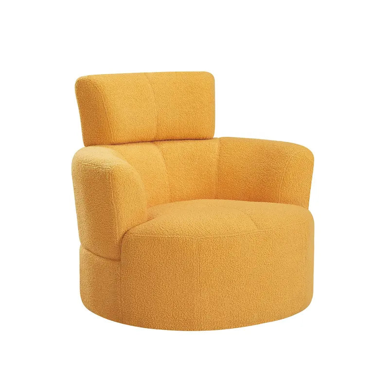 Fauteuil pivotant en polyester avec rotation à 360°, appui-tête réglable et revêtement en polaire berbère - Capacité de 145 kg