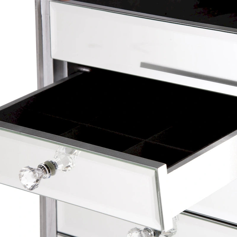 Armoire à bijoux miroir argenté
