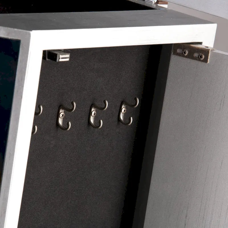 Armoire à bijoux miroir argenté