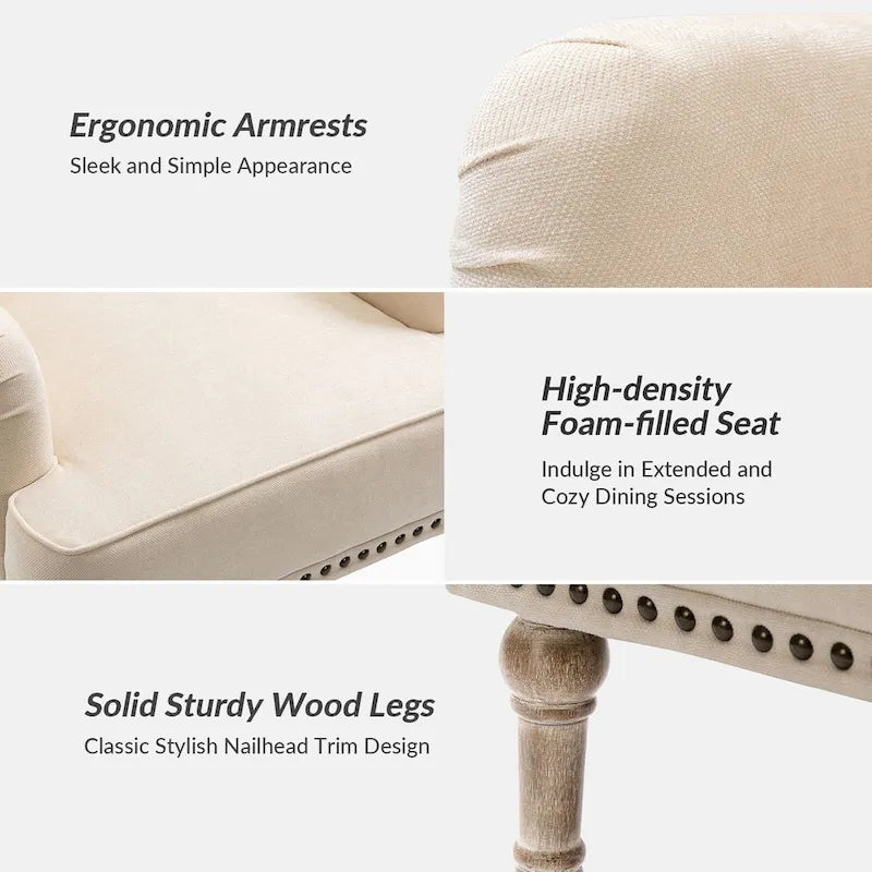 Fauteuil d'appoint classique capitonné avec dossier boutonné par