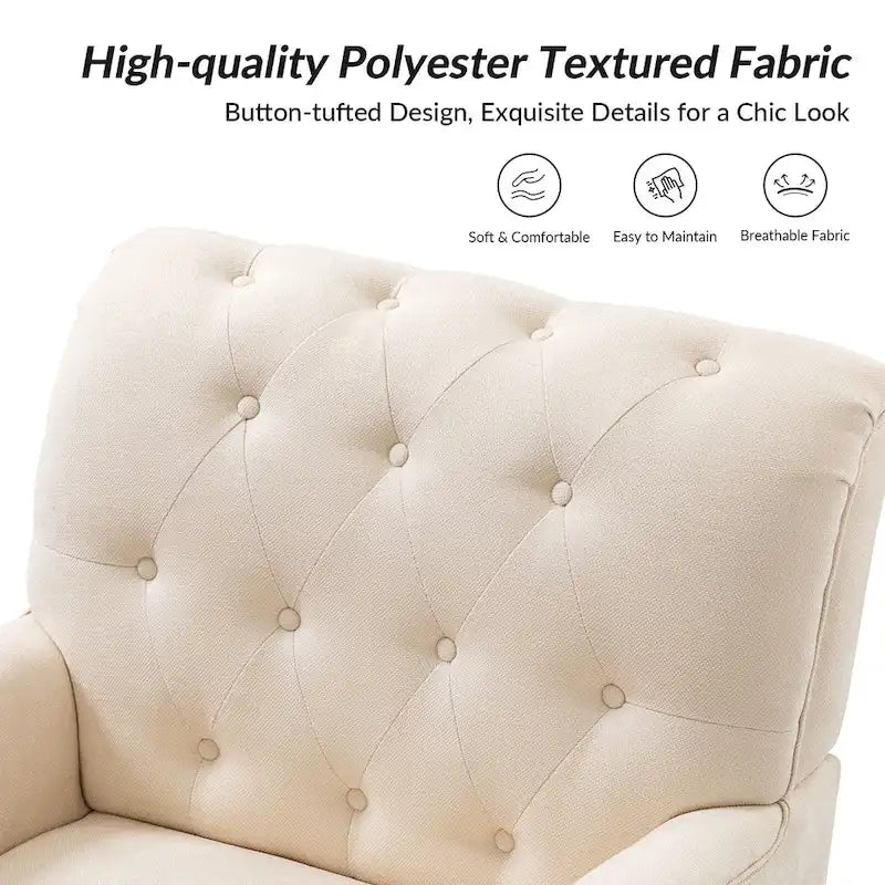Fauteuil d'appoint classique capitonné avec dossier boutonné par