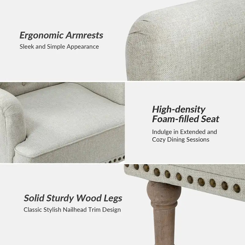 Fauteuil d'appoint classique capitonné avec dossier boutonné par