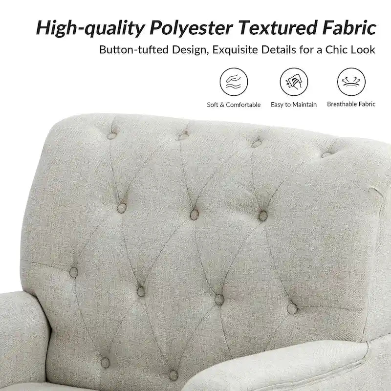 Fauteuil d'appoint classique capitonné avec dossier boutonné par