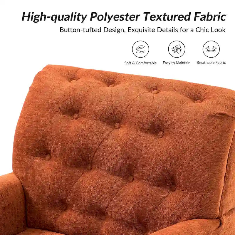 Fauteuil d'appoint classique capitonné avec dossier boutonné par