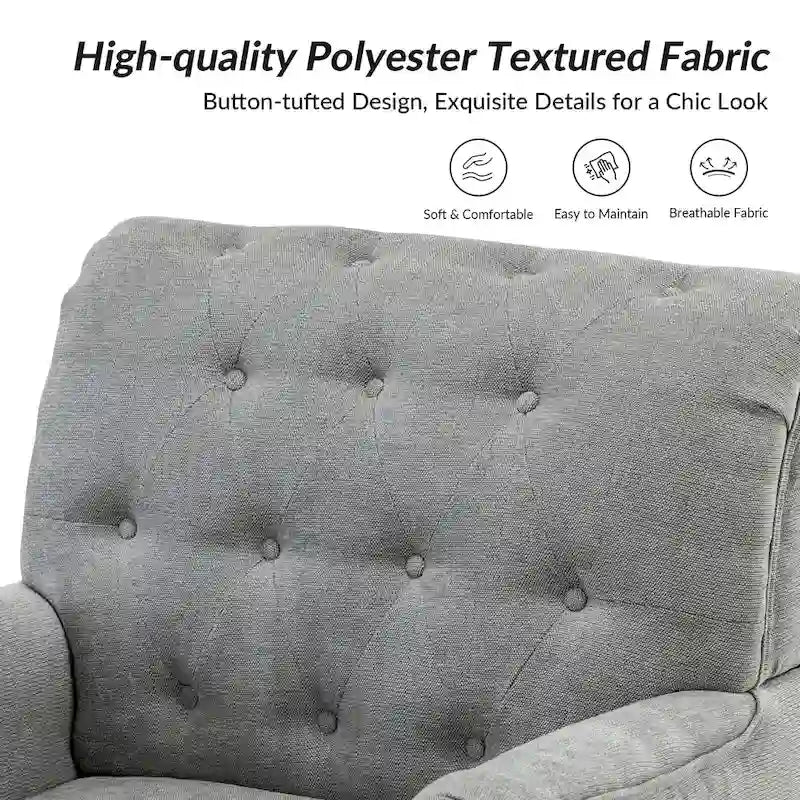 Fauteuil d'appoint classique capitonné avec dossier boutonné par