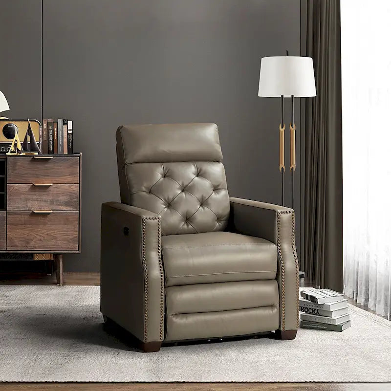 Fauteuil inclinable électrique en cuir véritable de 31,50 de large avec port USB