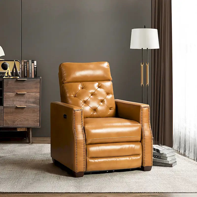 Fauteuil inclinable électrique en cuir véritable de 31,50 de large avec port USB