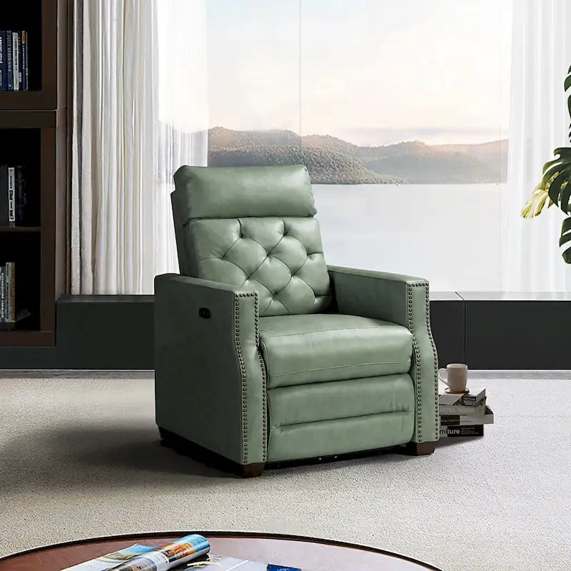 Fauteuil inclinable électrique en cuir véritable de 31,50 de large avec port USB