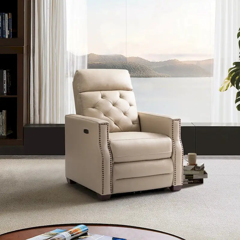 Fauteuil inclinable électrique en cuir véritable de 31,50 de large avec port USB