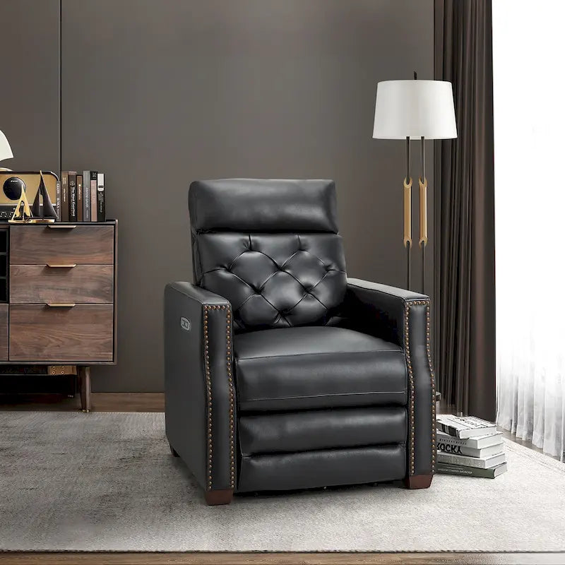 Fauteuil inclinable électrique en cuir véritable de 31,50 de large avec port USB