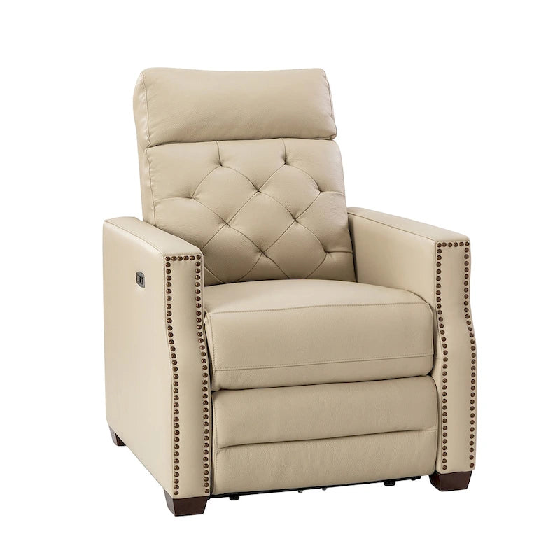Fauteuil inclinable électrique en cuir véritable de 31,50 de large avec port USB