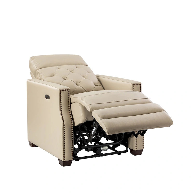Fauteuil inclinable électrique en cuir véritable de 31,50 de large avec port USB