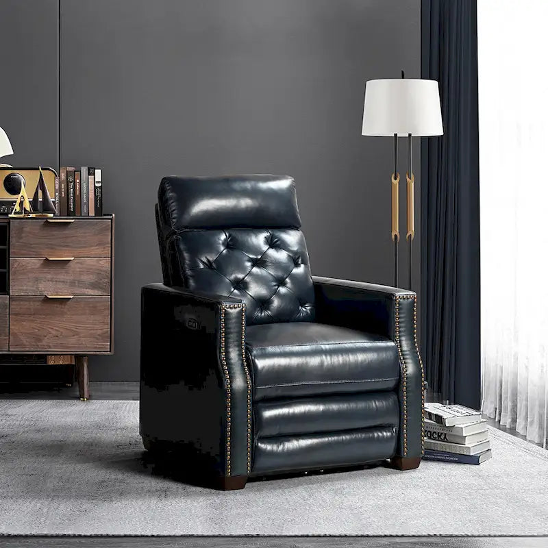 Fauteuil inclinable électrique en cuir véritable de 31,50 de large avec port USB