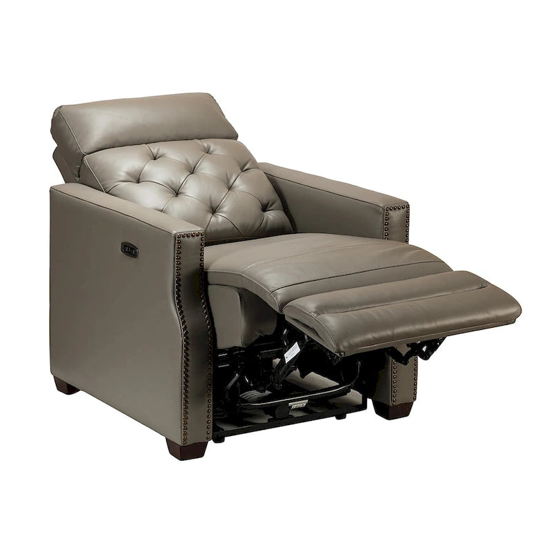 Fauteuil inclinable électrique en cuir véritable de 31,50 de large avec port USB