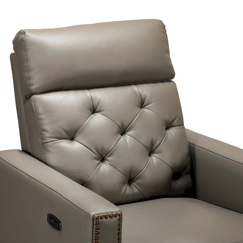 Fauteuil inclinable électrique en cuir véritable de 31,50 de large avec port USB