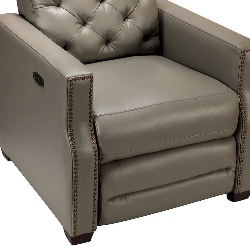 Fauteuil inclinable électrique en cuir véritable de 31,50 de large avec port USB