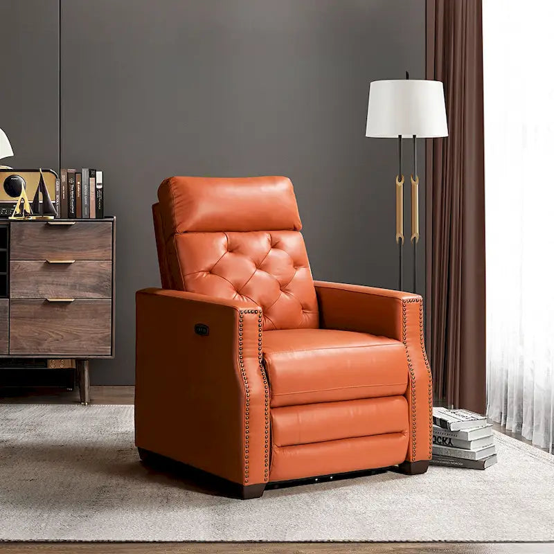 Fauteuil inclinable électrique en cuir véritable de 31,50 de large avec port USB