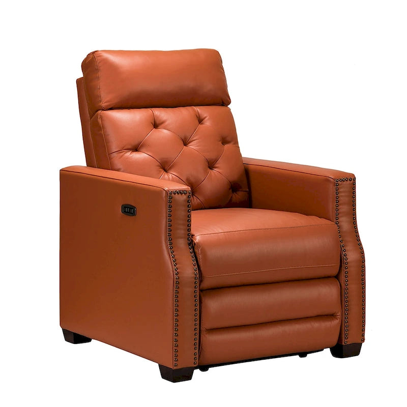 Fauteuil inclinable électrique en cuir véritable de 31,50 de large avec port USB