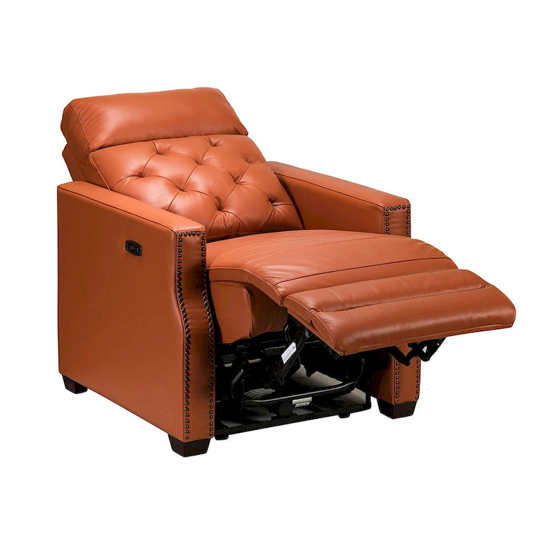 Fauteuil inclinable électrique en cuir véritable de 31,50 de large avec port USB