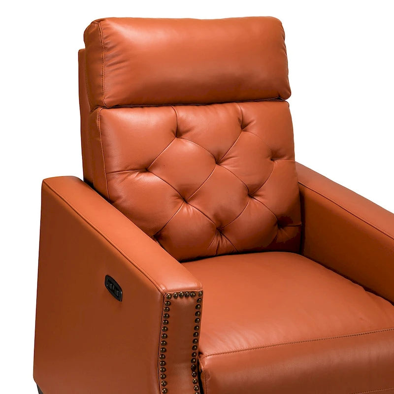 Fauteuil inclinable électrique en cuir véritable de 31,50 de large avec port USB