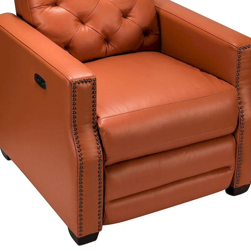 Fauteuil inclinable électrique en cuir véritable de 31,50 de large avec port USB