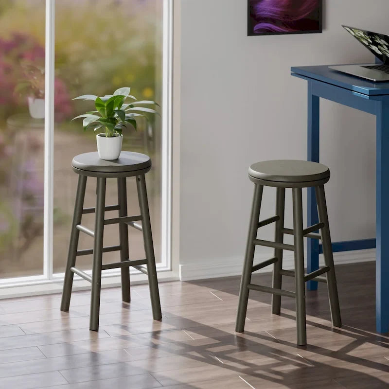 Ensemble de 2 tabourets de comptoir pivotants, gris huître