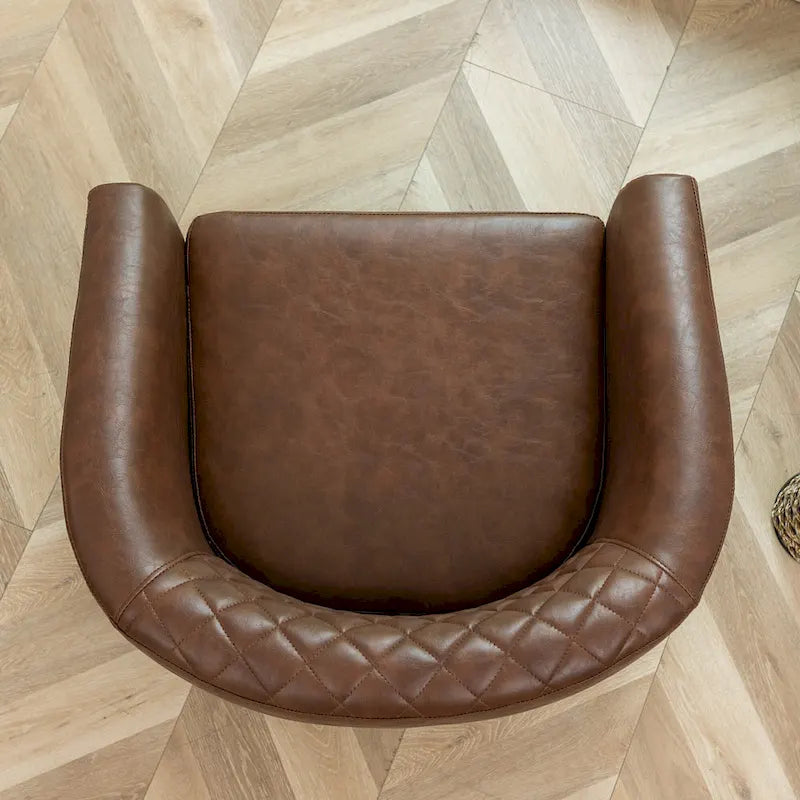 Fauteuil de club en similicuir avec clous décoratifs, 29 po, ensemble de 2