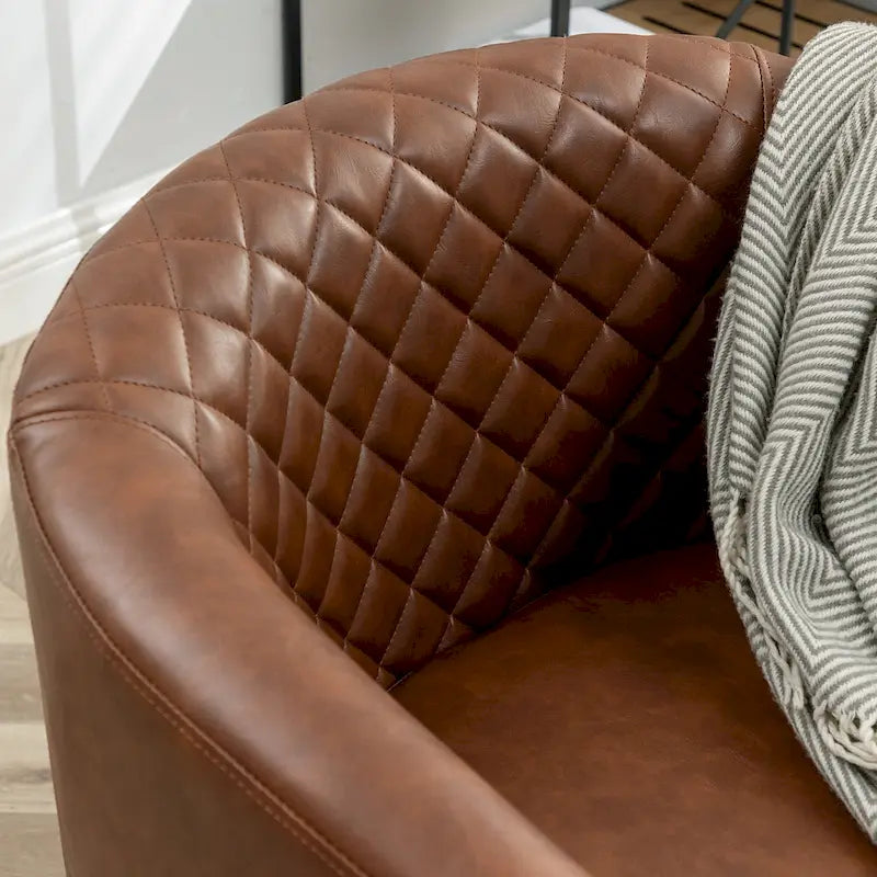 Fauteuil de club en similicuir avec clous décoratifs, 29 po, ensemble de 2