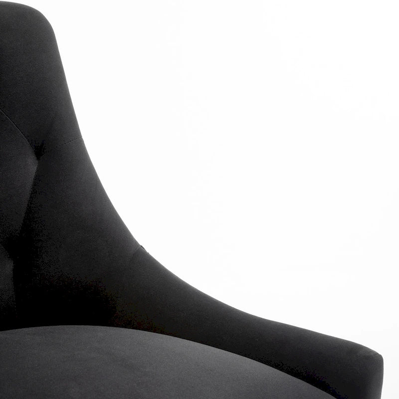 Lot de 2 chaises de salle à manger d'appoint modernes sans accoudoirs en velours bouclé avec dossier capitonné et pieds dorés