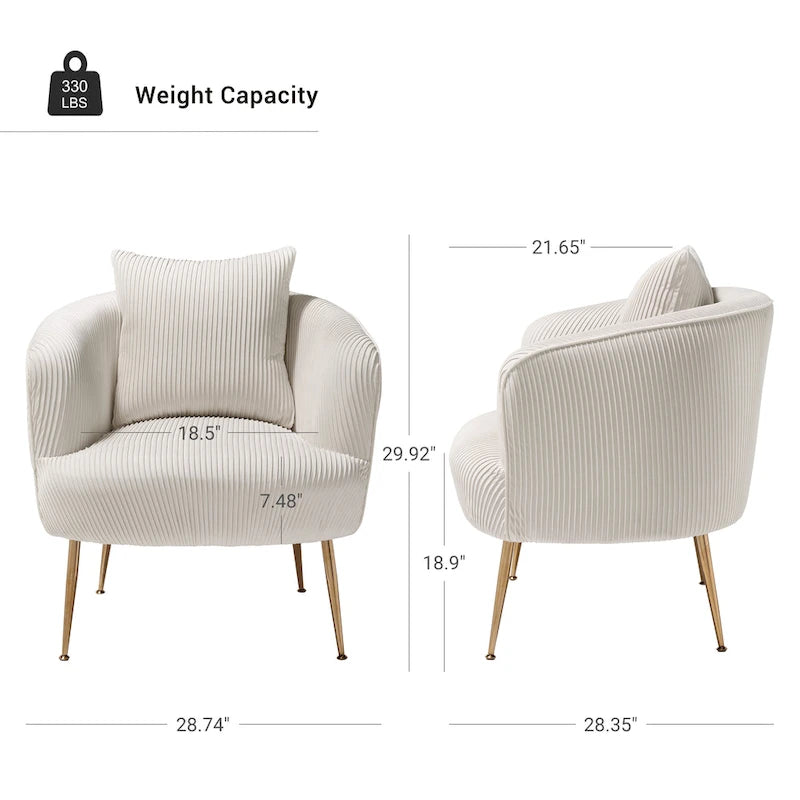 Fauteuil d'appoint moderne en velours