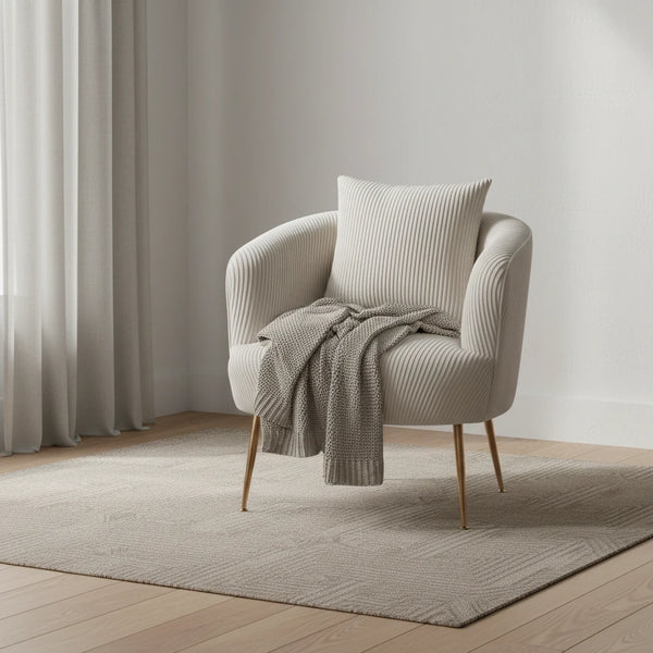 Modern Velvet Accent Barrel Chair