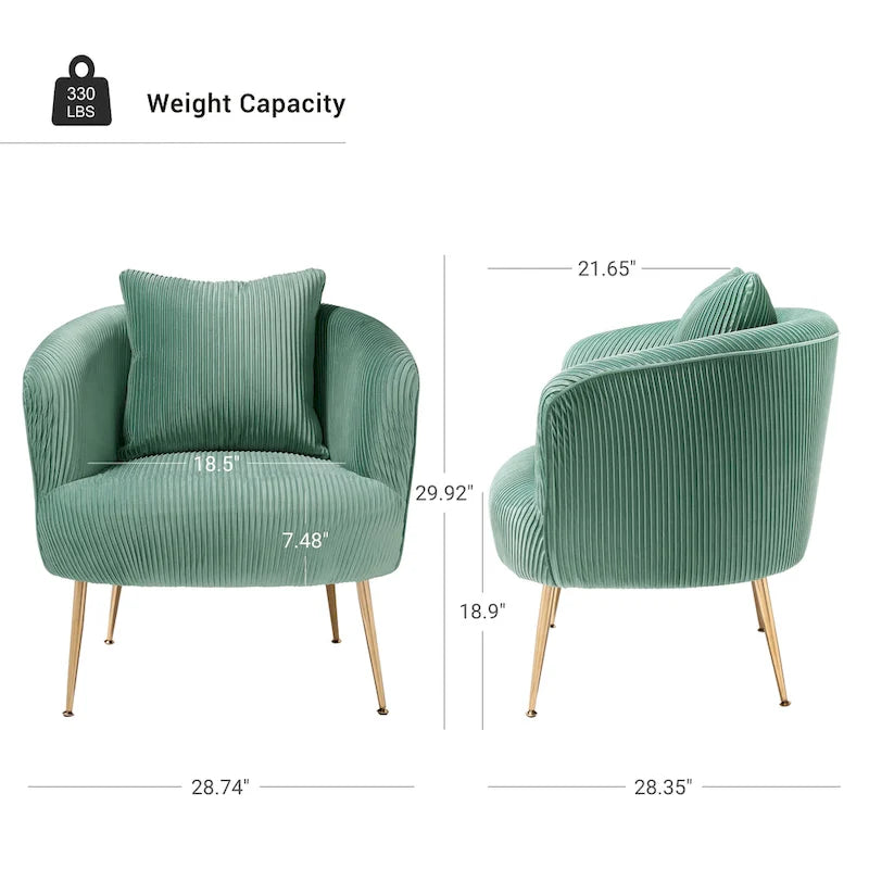 Fauteuil d'appoint moderne en velours
