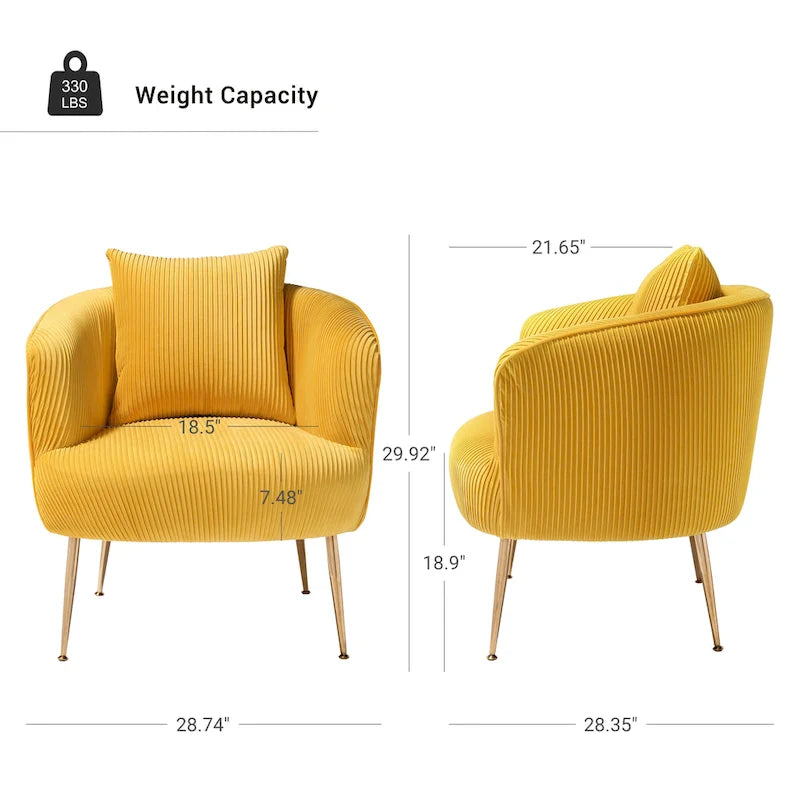 Fauteuil d'appoint moderne en velours
