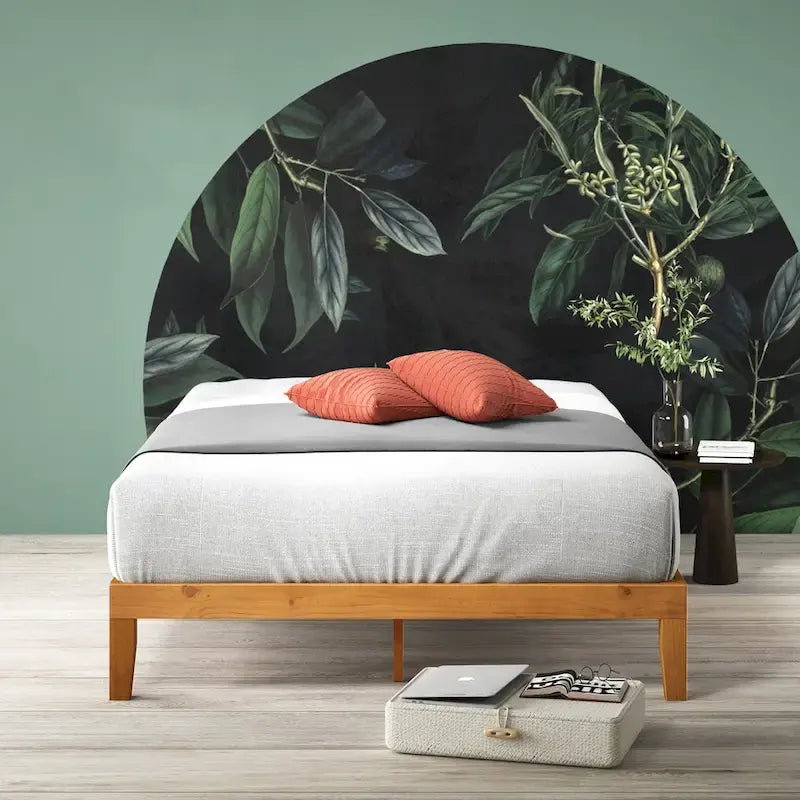Lit Plateforme Rustique Minimaliste en Bois de Pin Rustique