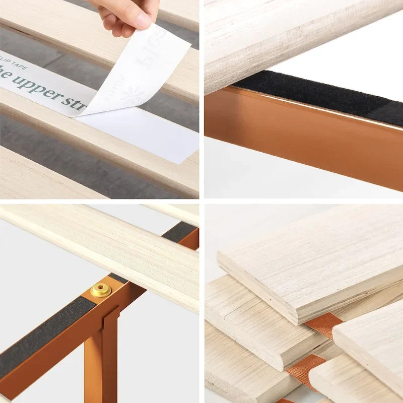 Lit Plateforme Rustique Minimaliste en Bois de Pin Rustique