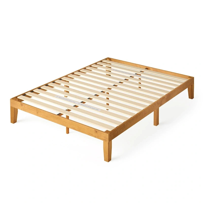 Lit Plateforme Rustique Minimaliste en Bois de Pin Rustique