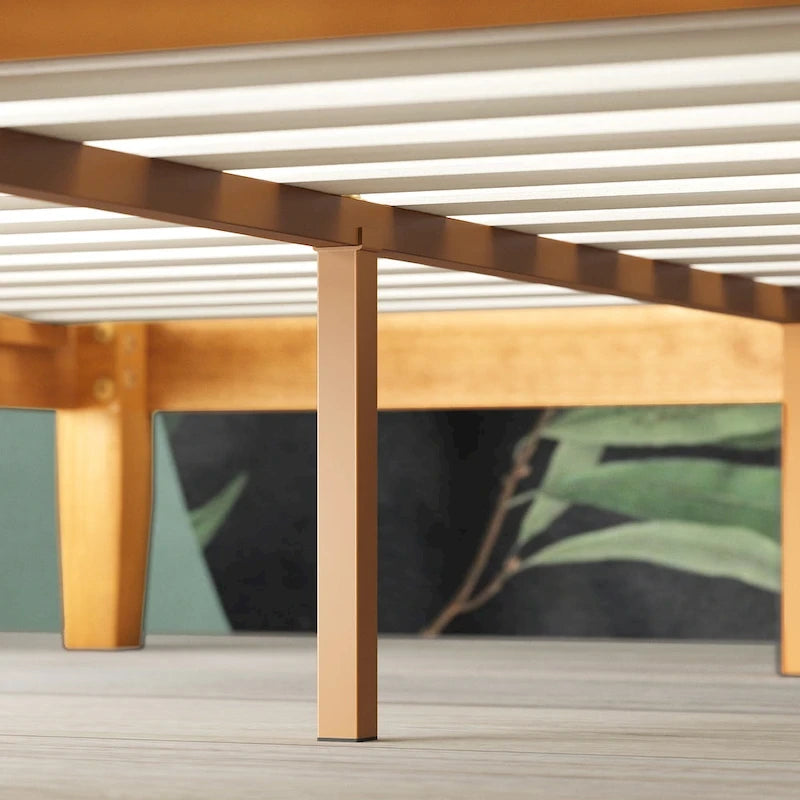 Lit Plateforme Rustique Minimaliste en Bois de Pin Rustique