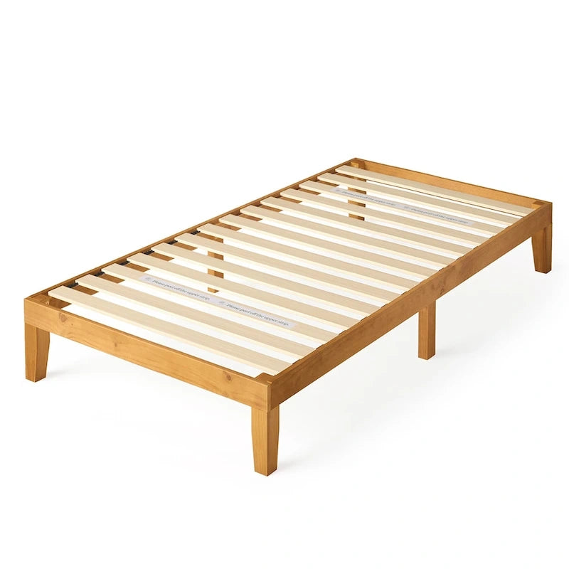 Lit Plateforme Rustique Minimaliste en Bois de Pin Rustique