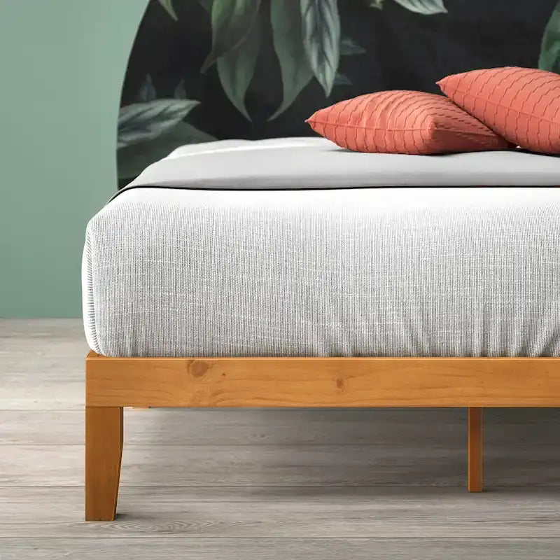 Lit Plateforme Rustique Minimaliste en Bois de Pin Rustique