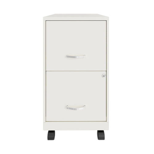 18 2 Drawer Mobile Vertical File Cabinet, Pearl White