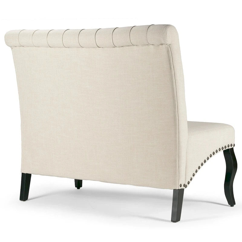 Banquette de salle à manger capitonnée beige banquette banquette avec boutons touffetés