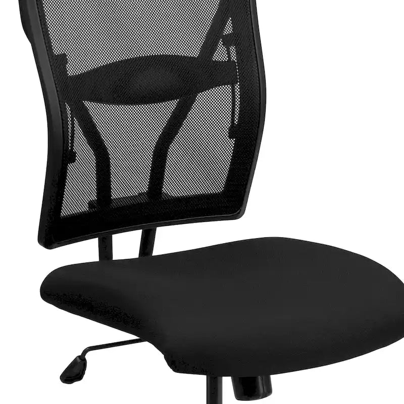 Fauteuil de bureau ergonomique pivotant pour personnes fortes, dossier en maille, supporte jusqu'à 180 kg