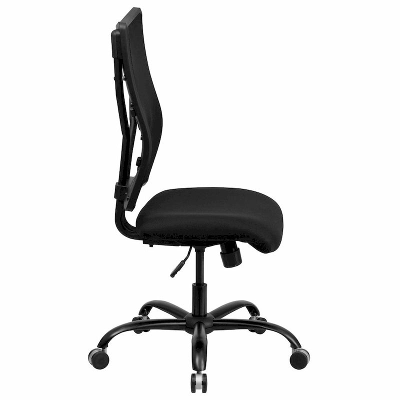 Fauteuil de bureau ergonomique pivotant pour personnes fortes, dossier en maille, supporte jusqu'à 180 kg